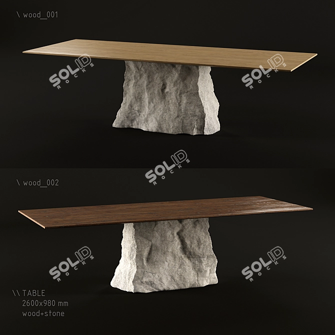  Handmade Natural Stone Table 3D model image 1