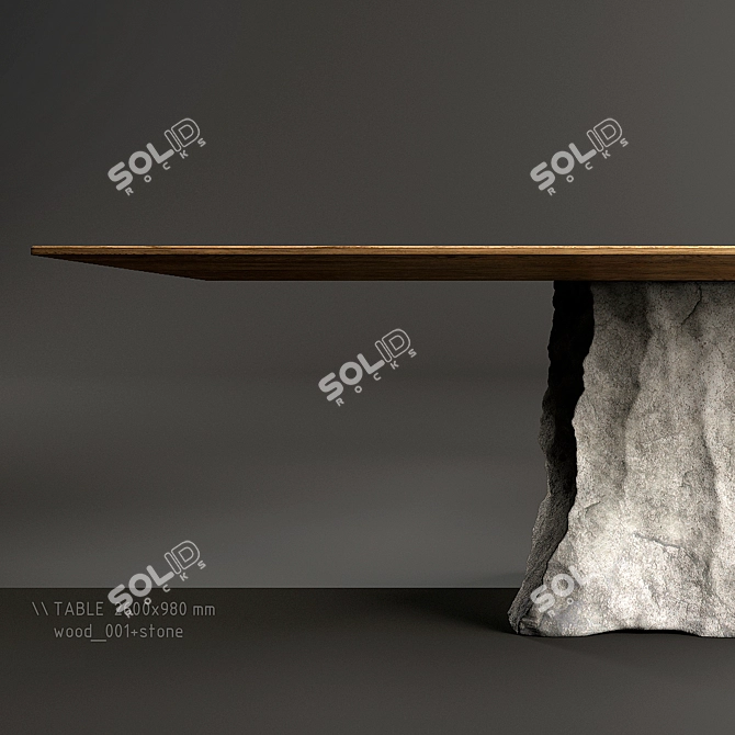  Handmade Natural Stone Table 3D model image 2