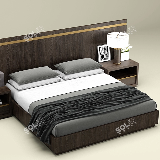 Luxurious RH Bezier Bed 3D model image 2