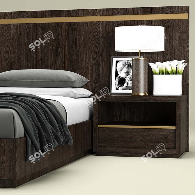 Luxurious RH Bezier Bed 3D model image 3