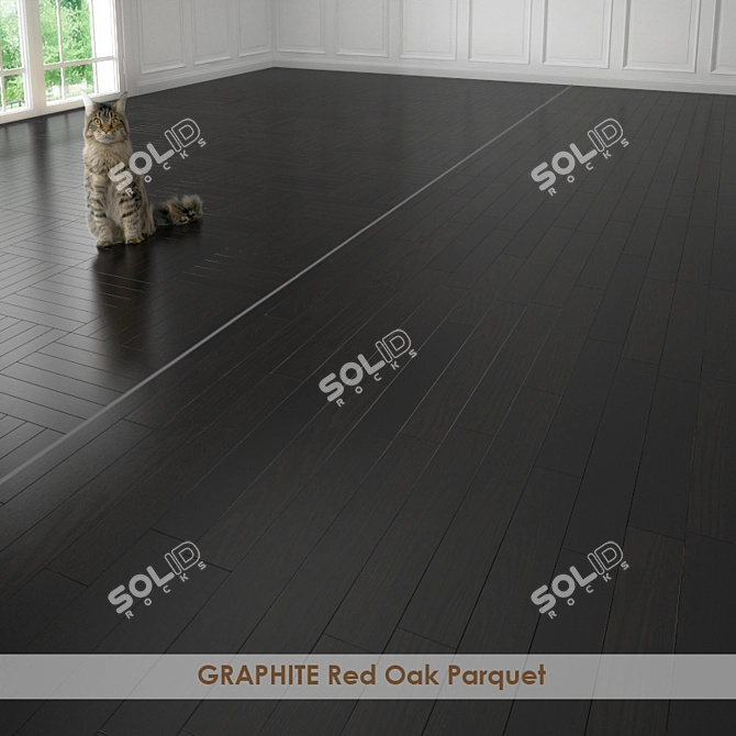 GRAPHITE Red Oak Parquet | 3D Models | Multiple Styles | Vray & Corona Materials 3D model image 1