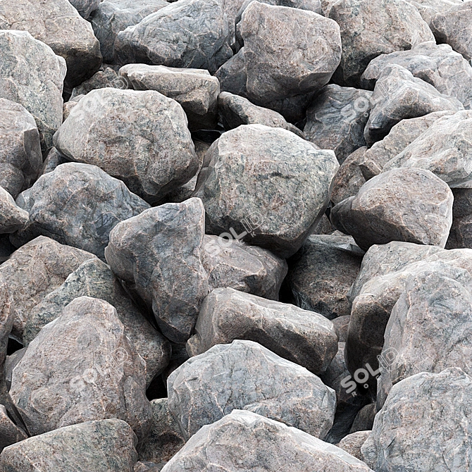 Premium Rock Stone Collection 3D model image 1