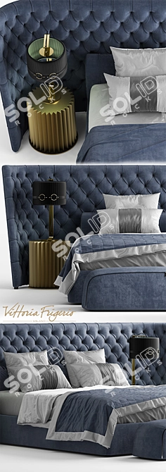 Elegant Medici Large Bed 3D model image 2