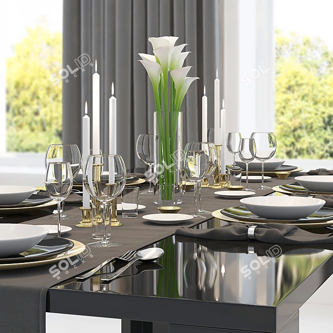 Elegant Table Settings: Essential Appointments 3D model image 1