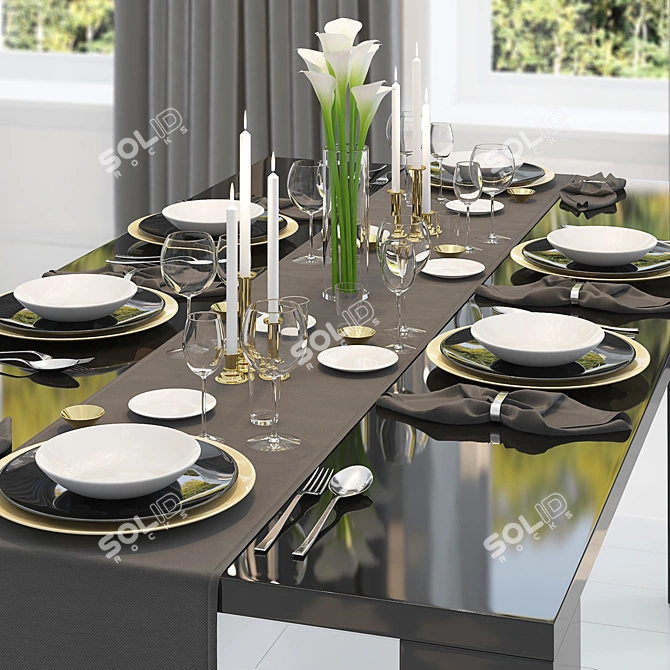 Elegant Table Settings: Essential Appointments 3D model image 2