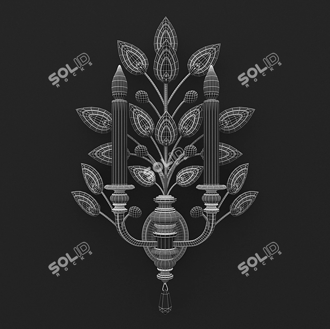 Crystal Laurel Fine Art Lamps 3D model image 2