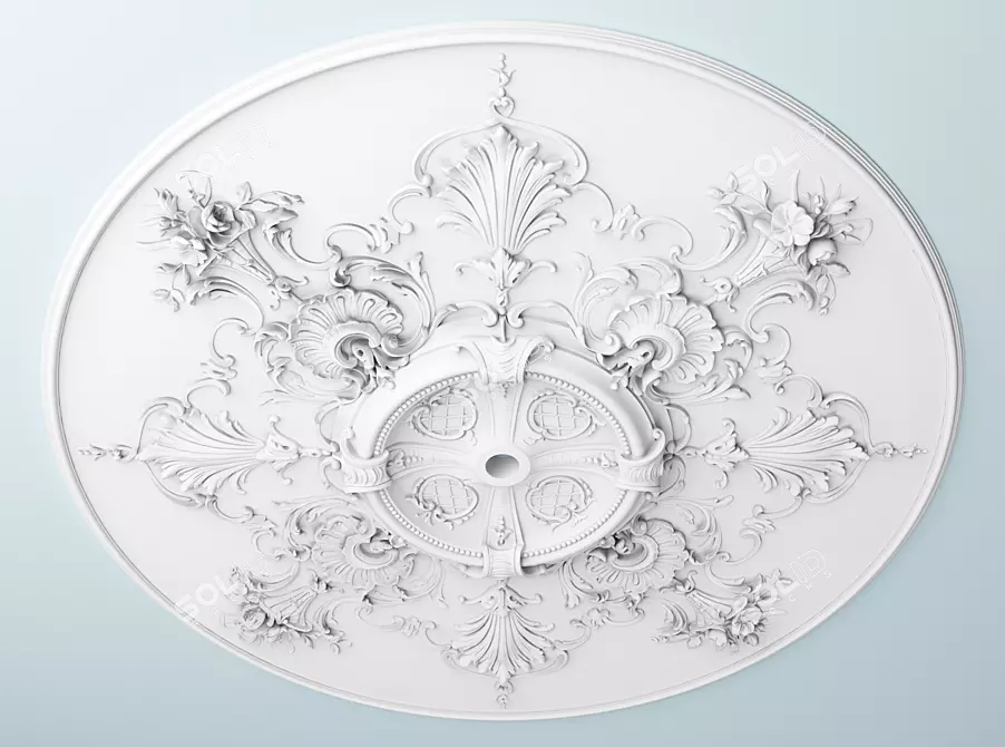 Title: Customizable Gypsum Ornaments 3D model image 2