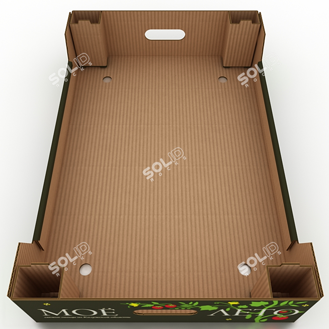 VegBox: Durable Corrugated Packaging 3D model image 3