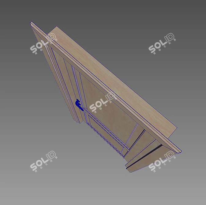 Classic Single-sided Door 3D model image 2