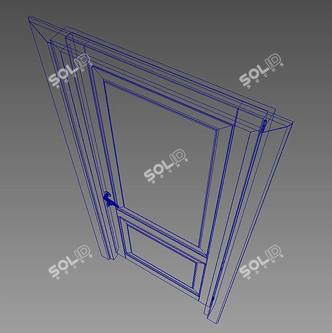 Classic Single-sided Door 3D model image 3