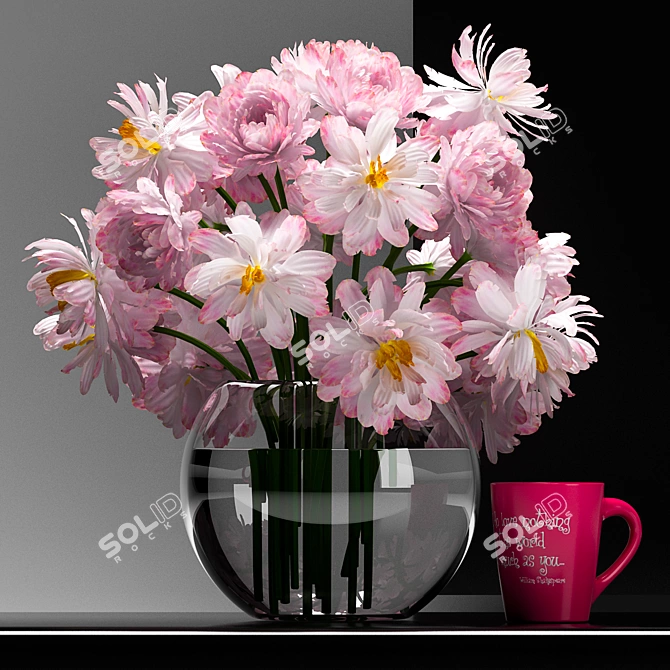 Blooming Delight Flower Set 3D model image 1