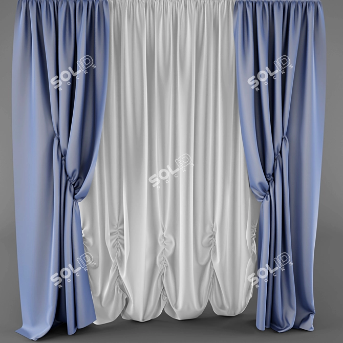 Classic Style Curtains 3D model image 1