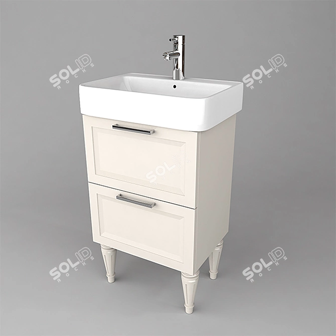 Duravit-Style Sink: Modern Elegance 3D model image 1