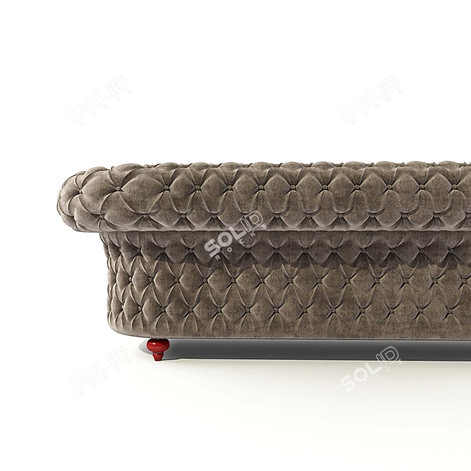 Elegant Velvet Divan Chesterfield 3D model image 3