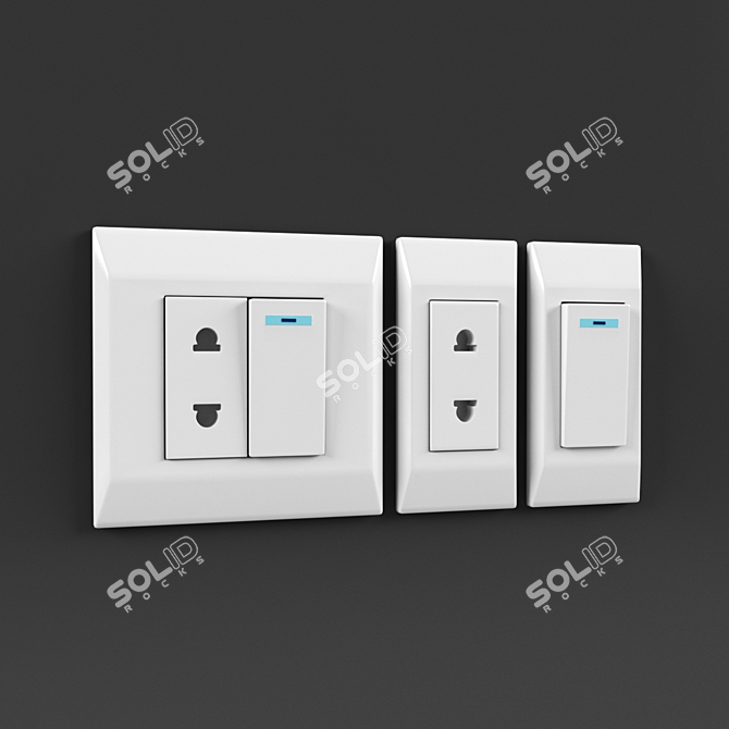 Versatile Furniture Switches & Sockets 3D model image 2