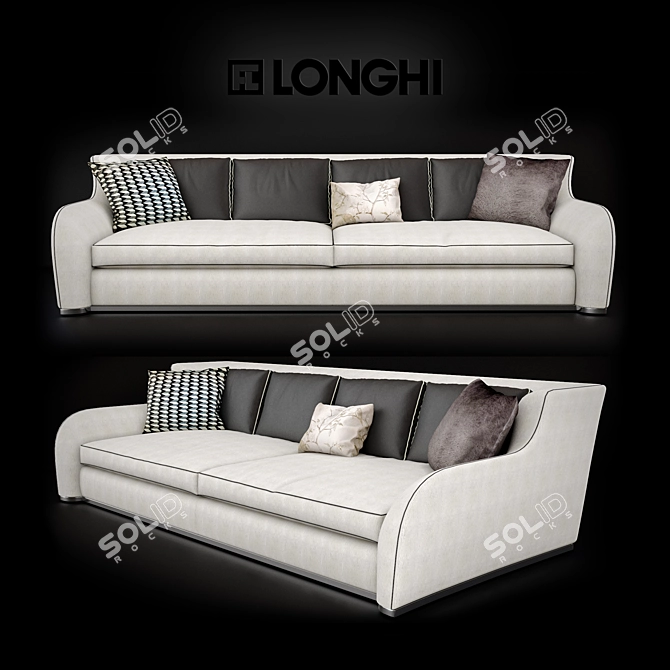 Elegant Longhi Rey Sofa 3D model image 1