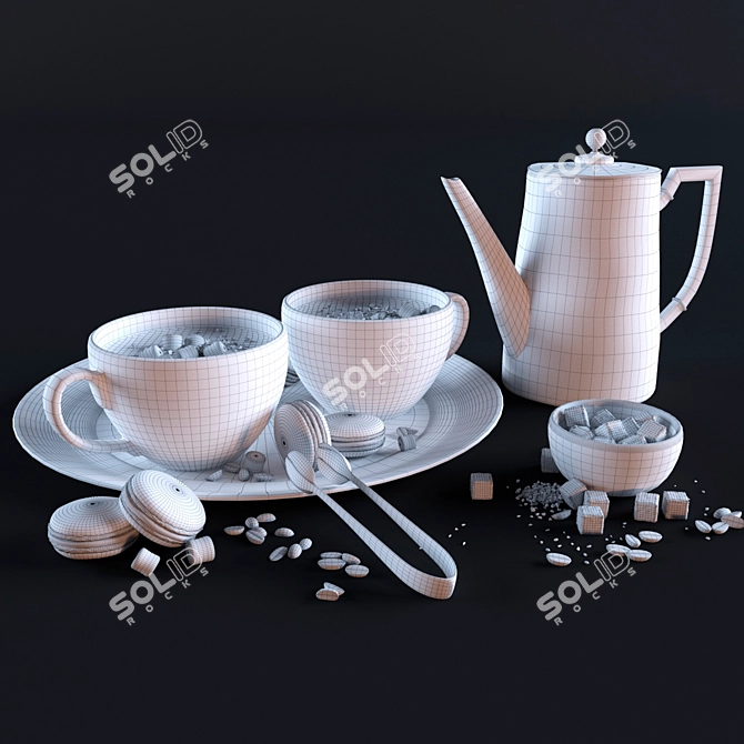 Cocoa Bliss: Deluxe Hot Chocolate Set 3D model image 3