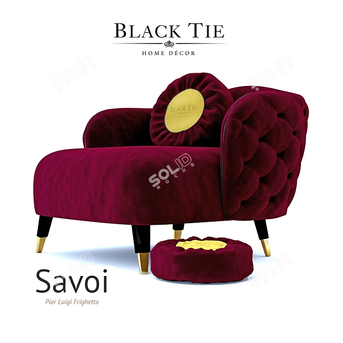 Black Tie Savoi Armchair | W 88 | D 82 | H 66 cm 3D model image 1