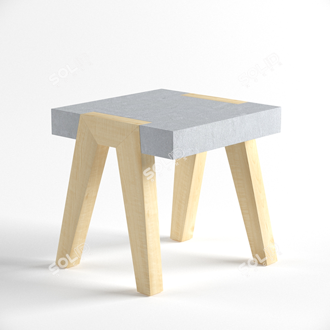 Modern Concrete Chair 3D model image 1