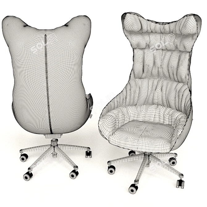 Crinkly Bossy Office Chair 3D model image 3