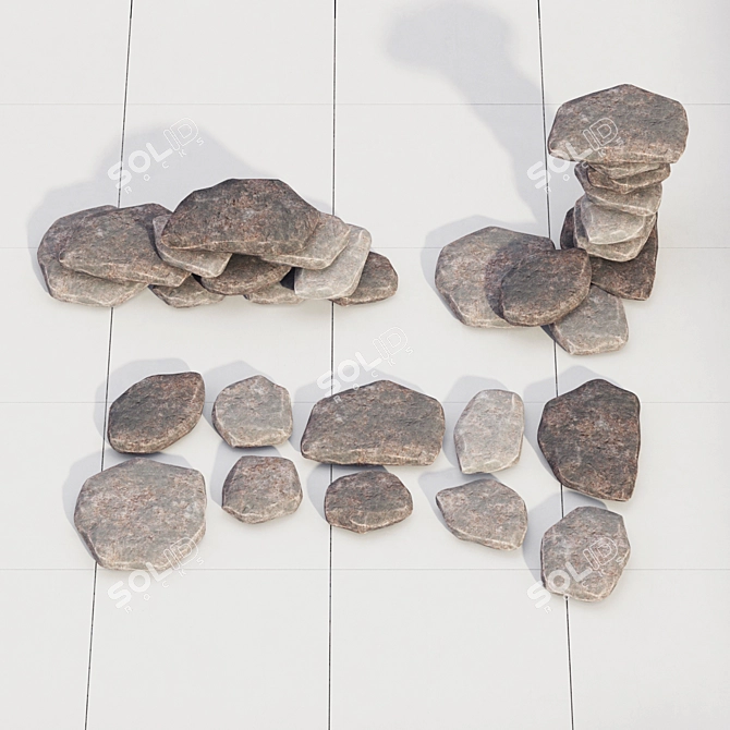 Rock Stone Collection Decor: High-Quality 3D Elements 3D model image 1