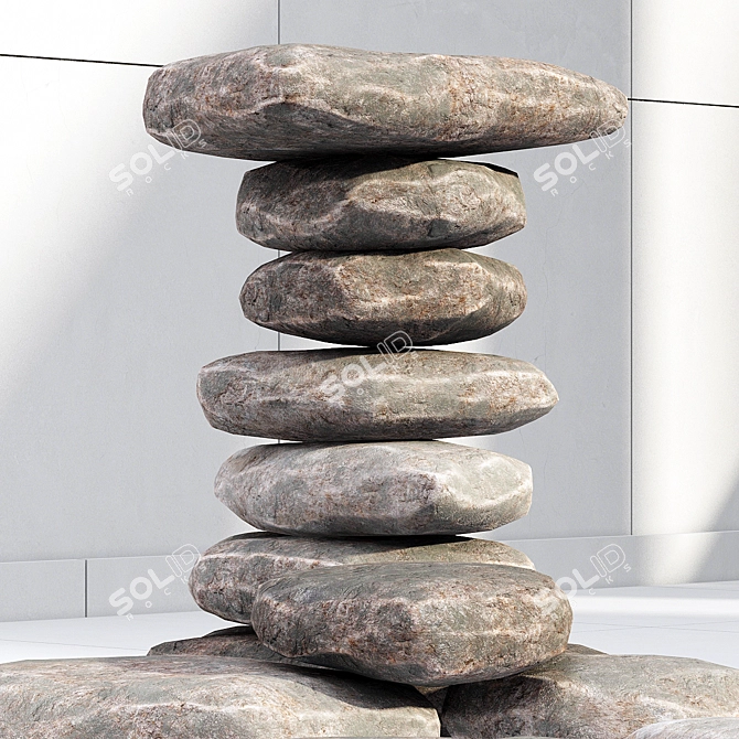 Rock Stone Collection Decor: High-Quality 3D Elements 3D model image 2