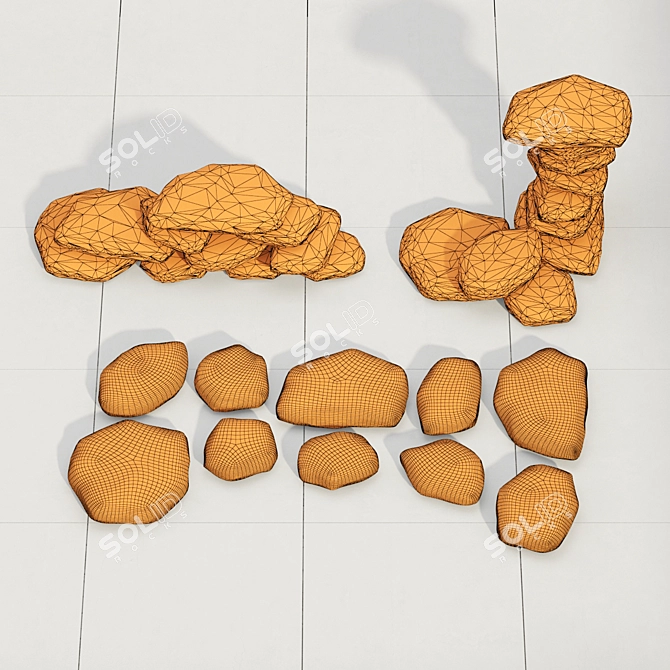 Rock Stone Collection Decor: High-Quality 3D Elements 3D model image 3