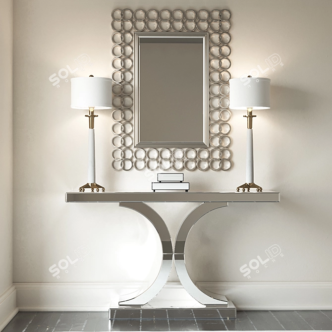 Title: Splendora Mirrored Console - Elegant Reflections in Any Room 3D model image 1