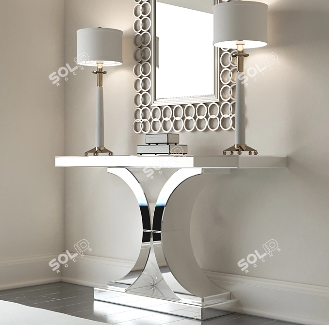 Title: Splendora Mirrored Console - Elegant Reflections in Any Room 3D model image 2