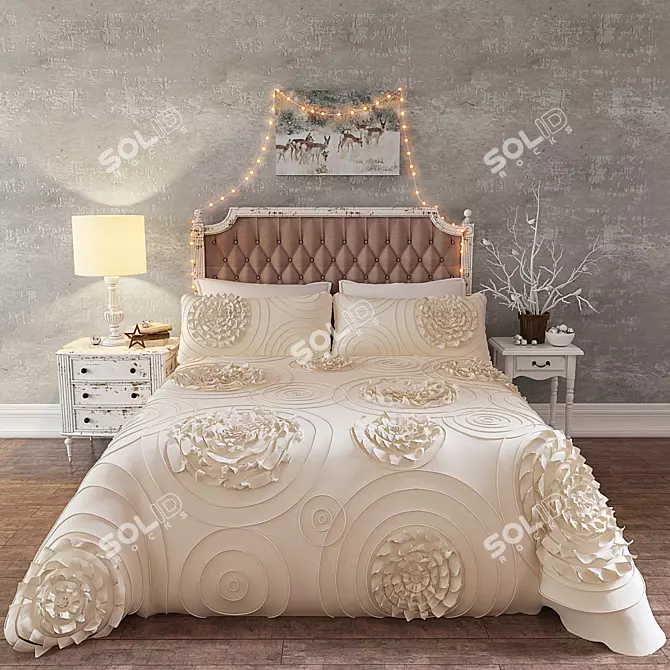 Serena Bedding Set: Luxurious Comfort 3D model image 1