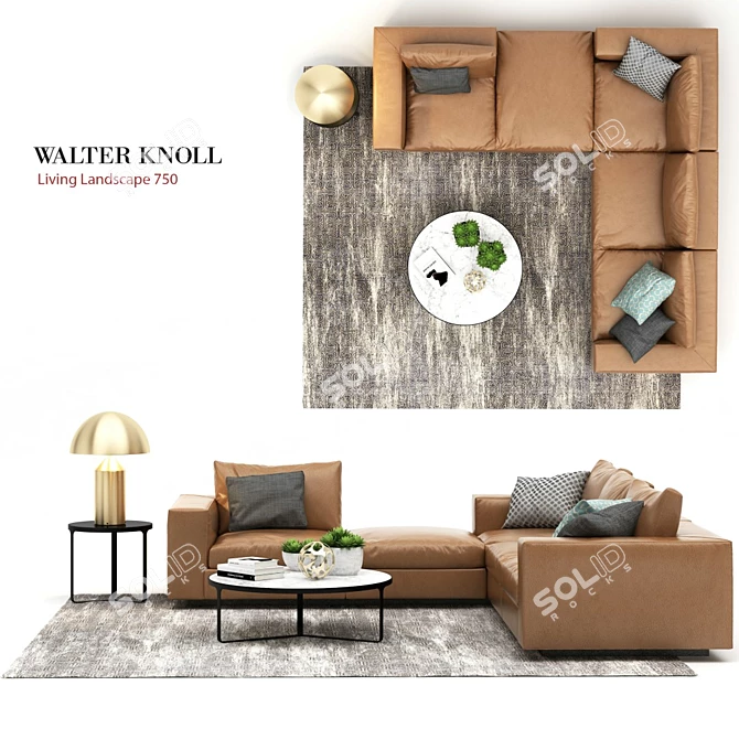 Walterknoll Living Landscape: Modern and Stylish Sofa 3D model image 1