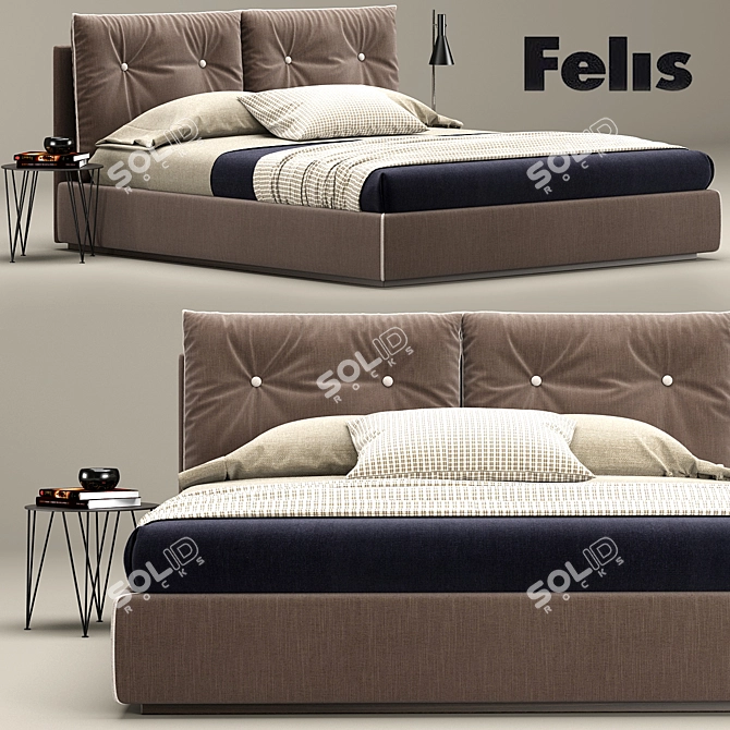 Felis Scotty Bed: Comfort Meets Style 3D model image 1