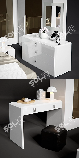 Serenissima Prisma Nero Bedroom Set 3D model image 2