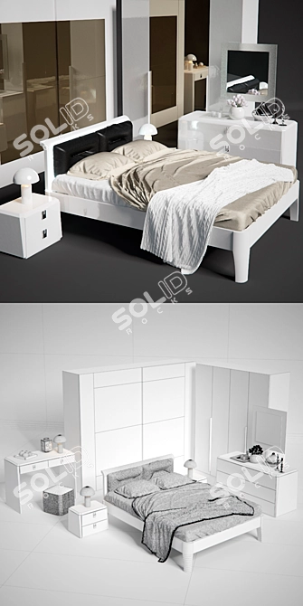 Serenissima Prisma Nero Bedroom Set 3D model image 3