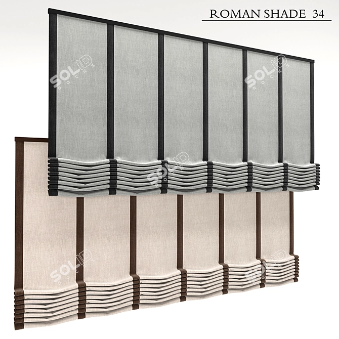 Elegant Roman Shade 34 3D model image 1