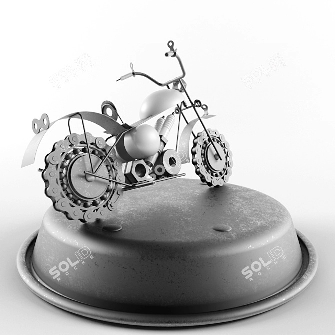 Vintage Motorcycle Sculpture 3D model image 2