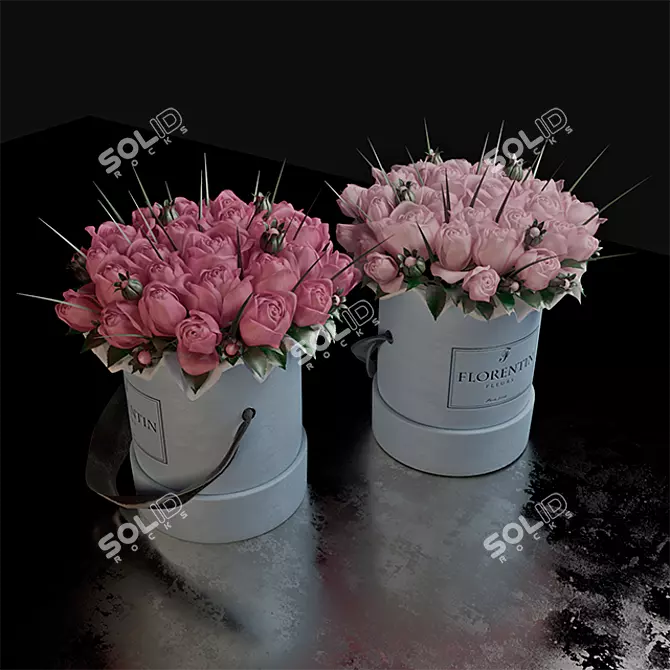 Deluxe Box of Roses 3D model image 1