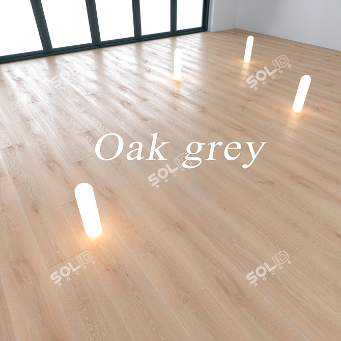 Oak Grey and Ash Flat: Seamless Floorboards 3D model image 2