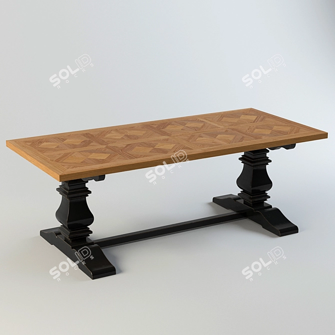 Monastica Hardwood Table 3D model image 1