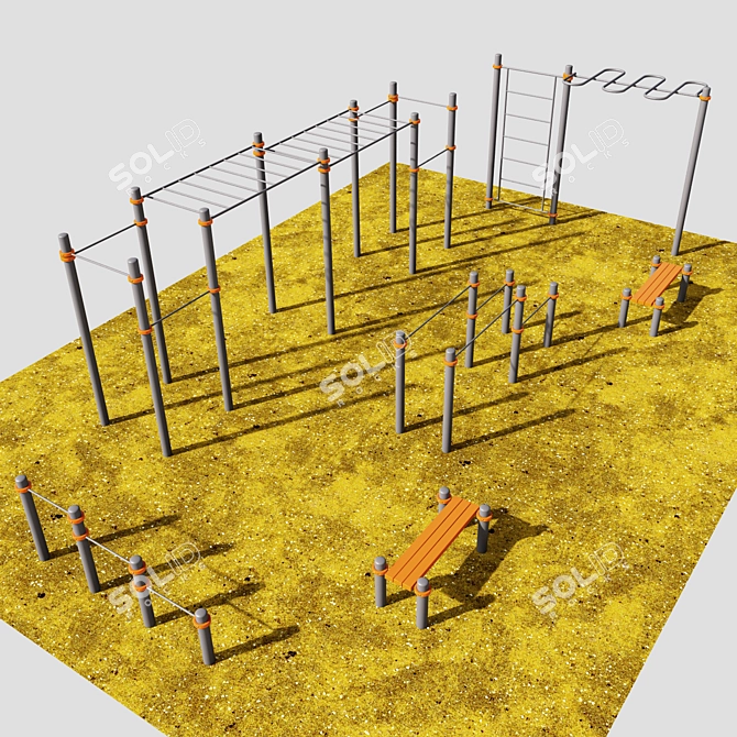 Ultimate Gym Set: Transformable, Textured & Compact 3D model image 2