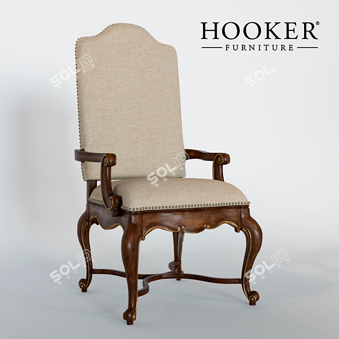 Elegante Upholstered Armchair 3D model image 1
