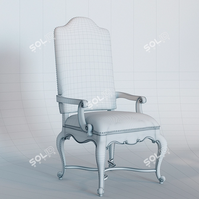 Elegante Upholstered Armchair 3D model image 3