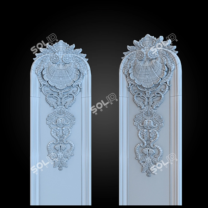 Travertine Decorative Frieze 3D model image 2