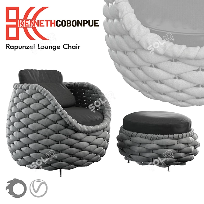 Contemporary Rapunzel Armchair 3D model image 1