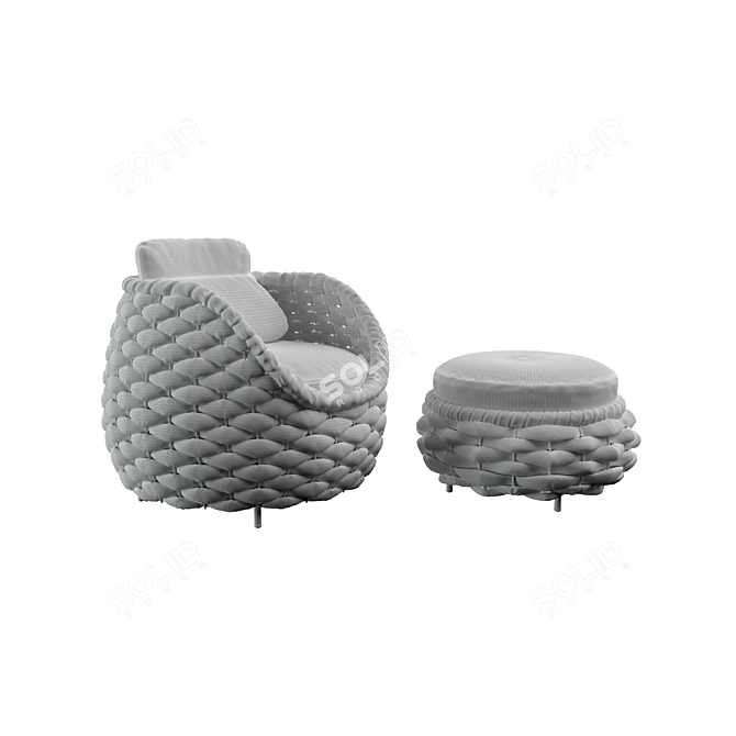 Contemporary Rapunzel Armchair 3D model image 2