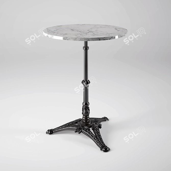 Elegant Iron Marble Table 3D model image 1