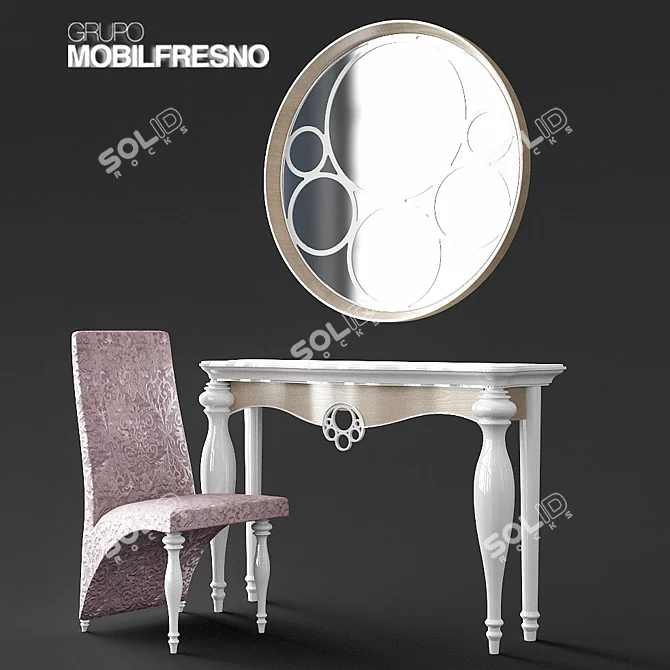 Modern Venus Collection: Console, Mirror & Chair 3D model image 1