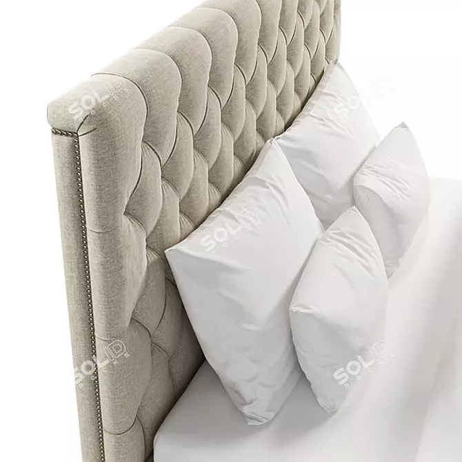 Elegant Madlen King Size Bed 3D model image 2