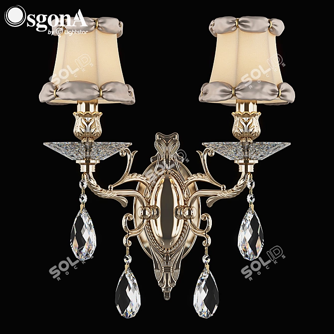 Elegant Fiocco Osgona Crystal Wall Light 3D model image 1