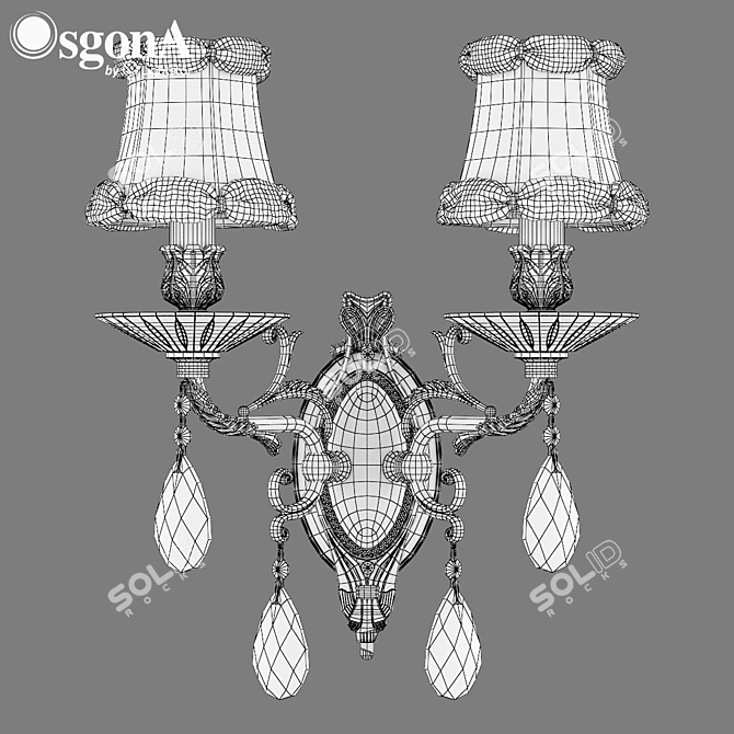 Elegant Fiocco Osgona Crystal Wall Light 3D model image 3